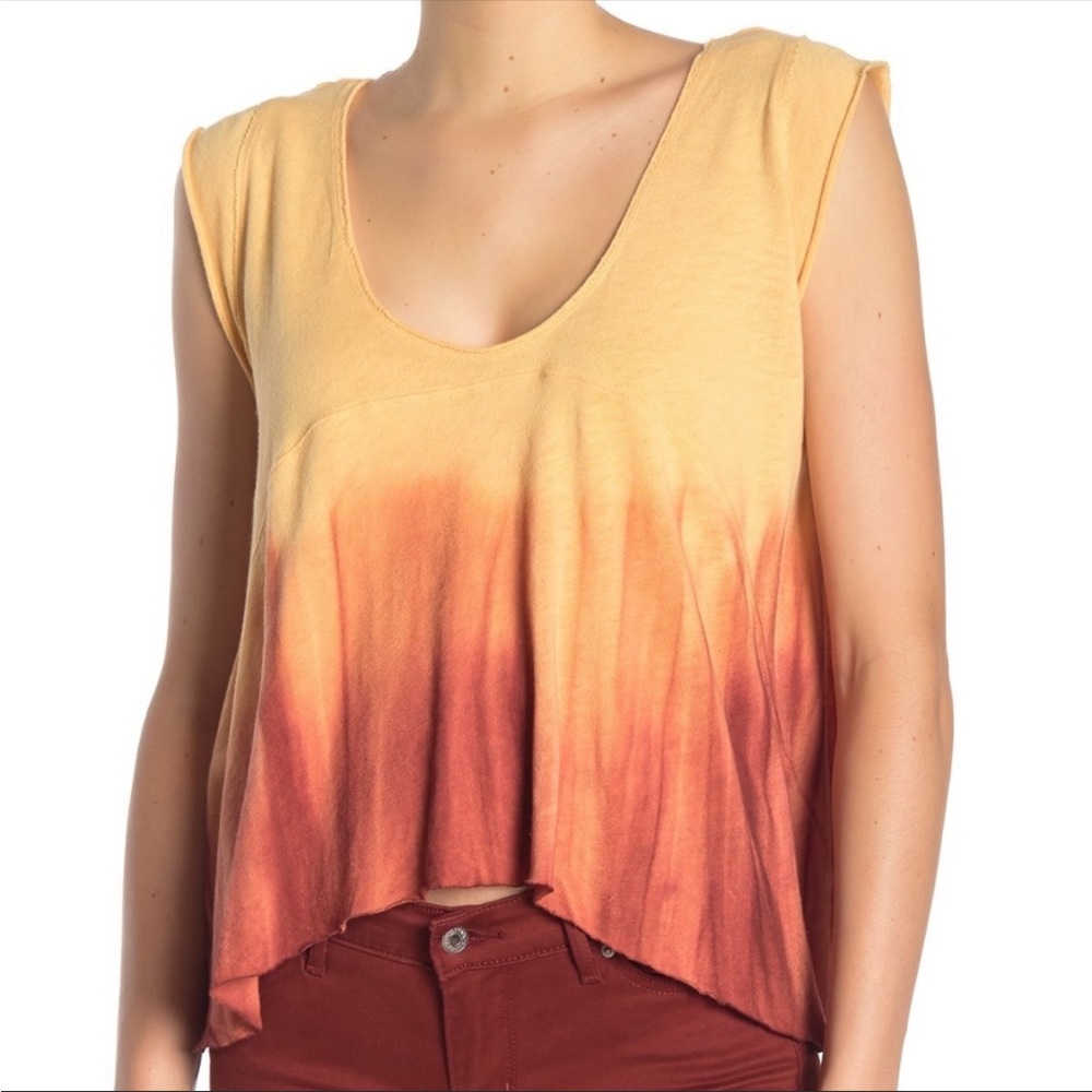 Free People Paradise Tie Dye Tee Shirt Sundown Size XS